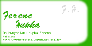 ferenc hupka business card